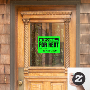 Customize Green Black House For Rent Real Estate Window Cling