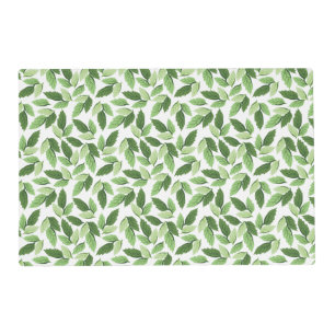 Customize Green Leaf Pattern Placemat