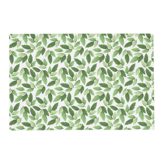 Customize Green Leaf Pattern Placemat (Front)