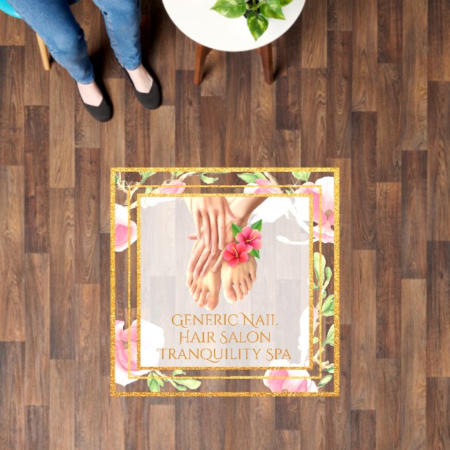 Customize Hair Nail Salon Spa Business  Floor Decals (Floor)