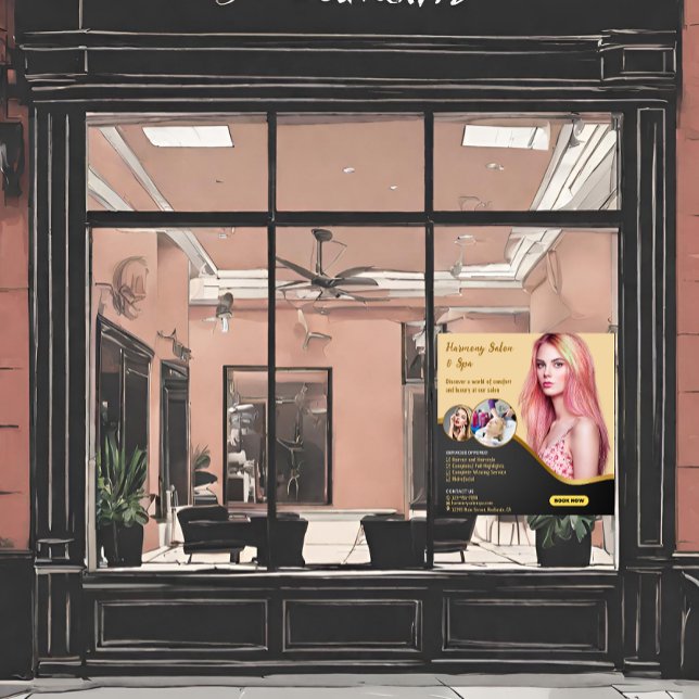 Customize Hair Salon Spa Cut Color Tinting  Window Cling (Creator Uploaded)