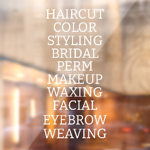 Customize Hair Salon Spa List Of Services Large Wi Window Cling