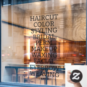 Customize Hair Salon Spa List Of Services Large Window Cling