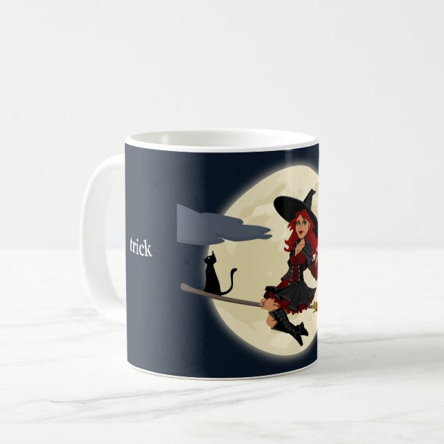 Customize Halloween Witch Design Coffee Mug (Front Left)