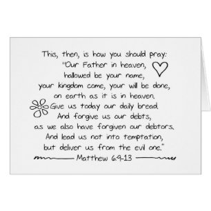 Customize Handwriting Bible Verse The Lords Prayer Cards