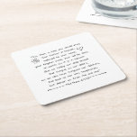 Customize Handwriting Bible Verse The Lords Prayer Square Paper Coaster