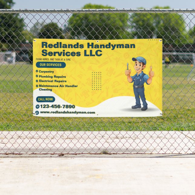 Customize Handyman Business Promotional Fence Banner (Insitu)