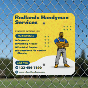 Customize Handyman Business Promotional Fence Metal Sign