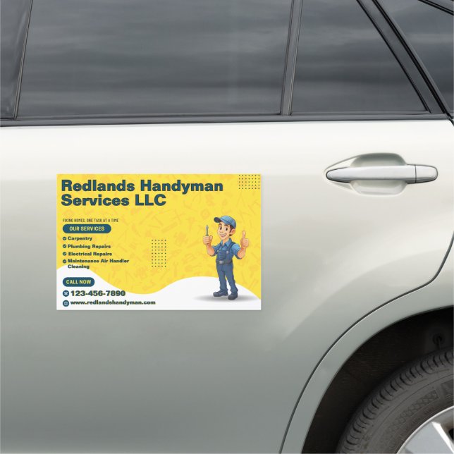 Customize Handyman Business Promotional Truck Car Magnet (In Situ)