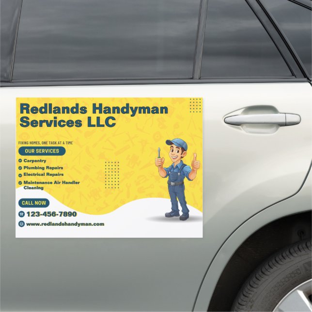 Customize Handyman Business Promotional Truck Car Magnet (In Situ)