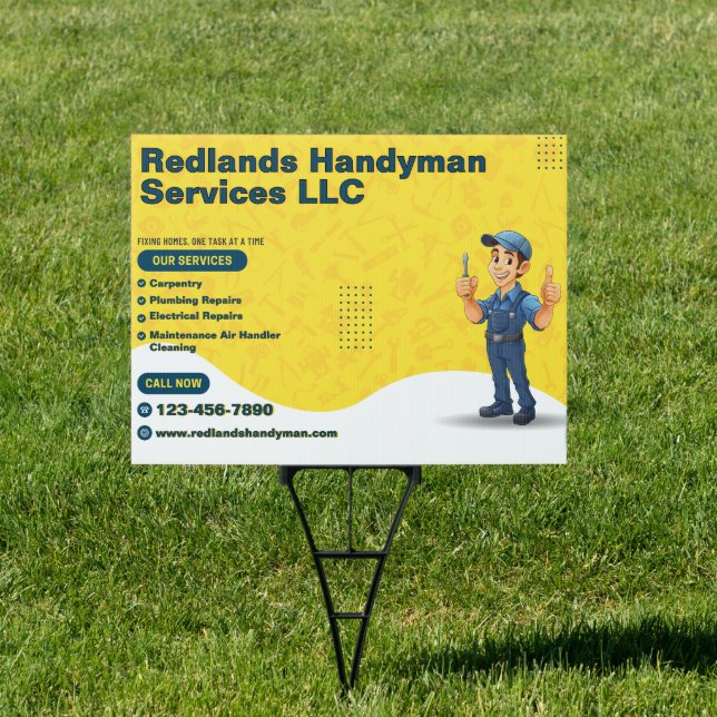 Customize Handyman Business Promotional Yard Sign (Insitu)