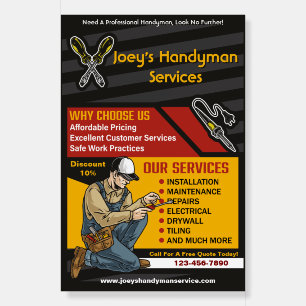 Customize Handyman Services Business Sign Wall