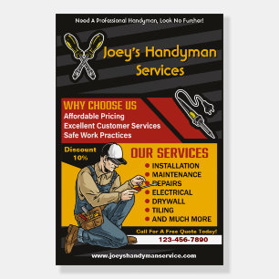 Customize Handyman Services Business Sign Wall