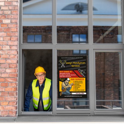 Customize Handyman Services Business Window Cling