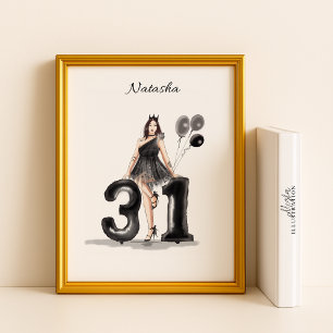 Customize happy 31st birthday, poster