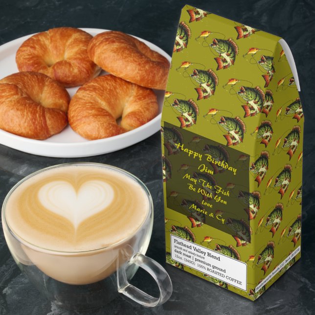 Customize Happy Birthday Fisherman Fishing Gift Roasted Coffee (Breakfast)