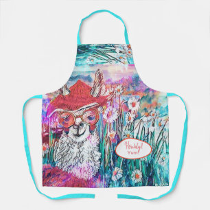 Customize Happy Birthday Mama Llama Apron