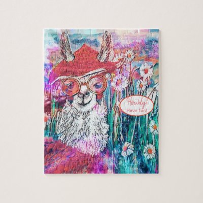 Customize Happy Birthday Mama Llama  Jigsaw Puzzle