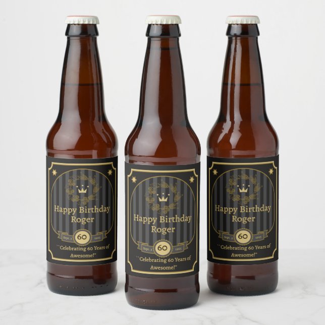 Customize Happy Birthday To A Friend Detailed Beer Bottle Label (Bottles)