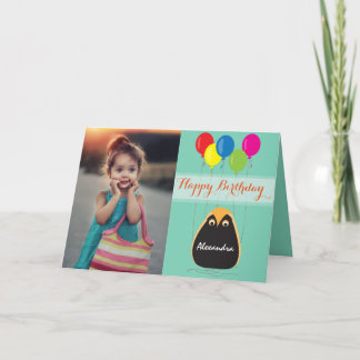 Customize Happy Birthday with a Lucky Owl Card