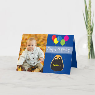 Customize Happy Birthday with a Lucky Owl Card