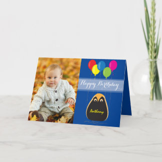 Customize Happy Birthday with a Lucky Owl Card