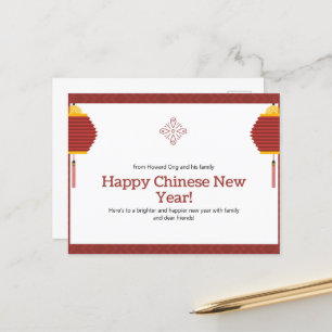 Customize Happy Chinese New Year Design Postcard