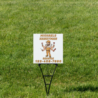 Customize Happy Handyman Service Promo Yard Sign
