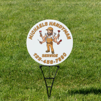 Customize Happy Handyman Service Promo Yard Sign