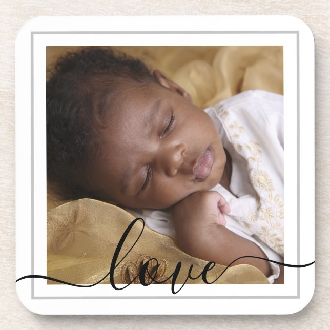 Customize Hard Plastic Coaster-Love Your Own Image Beverage Coaster (Front)
