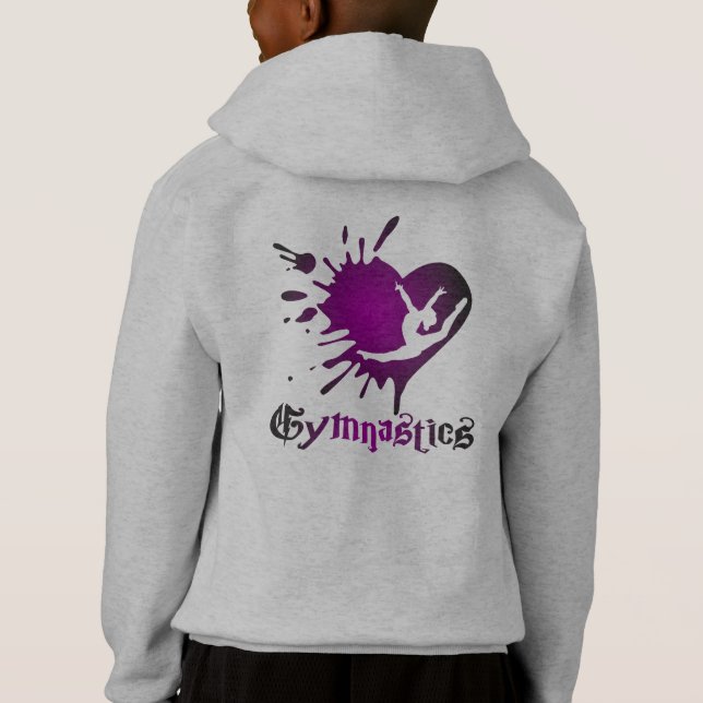 Customize Heart Splat Gymnastics Shirt Hoodie (Back)