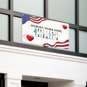 Customize Heroes Work Here Hospital Icon Staff Banner