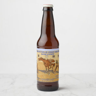 Customize His First Lesson 1903 by F Remington Beer Bottle Label