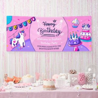 Customize Hispanic Girl Birthday Party Celebration Banner