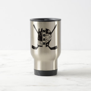 customize Hockey player  Travel Mug