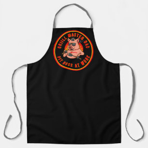 Customize Hog Pig Barbecue Grill Master Dad Funny Apron