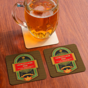 Customize Home Brewed Detailed Beer  Beverage Coaster