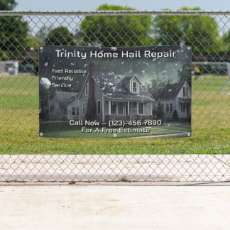 Customize Home Hail Damage Repair Business Fence Banner