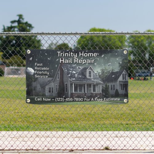 Customize Home Hail Damage Repair Business Fence Banner