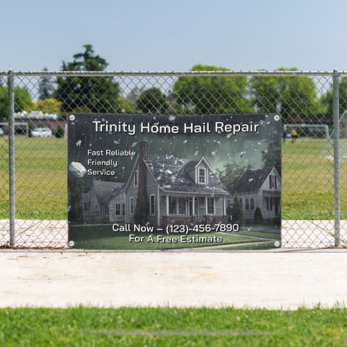 Customize Home Hail Damage Repair Business Fence Banner