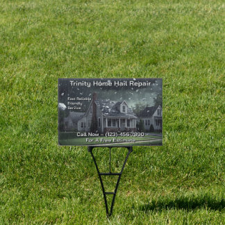 Customize Home Hail Damage Repair Business Yard Sign