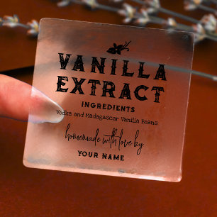 Customize Homemade Vanilla Extract Clear Square Sticker