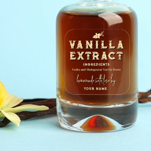 Customize Homemade Vanilla Extract Clear Square Sticker