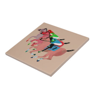Customize Horse Racing  Design Ceramic Tile
