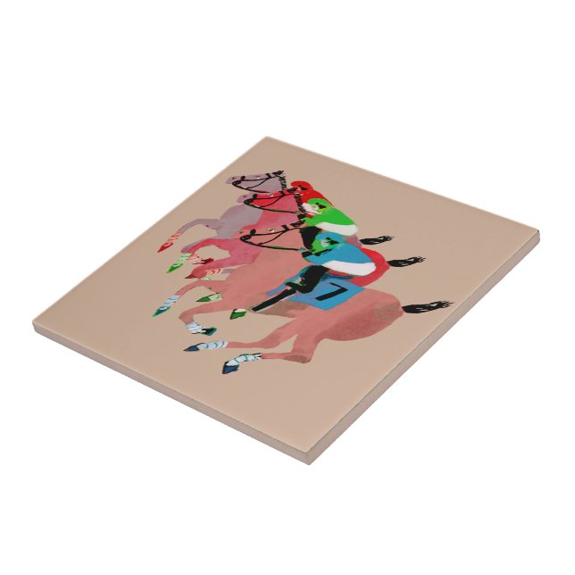 Customize Horse Racing  Design Ceramic Tile (Side)