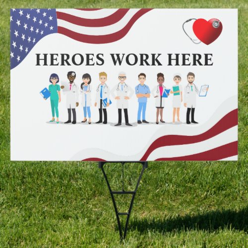 Customize Hospital Heroes Work Here Icon Staff  Sign