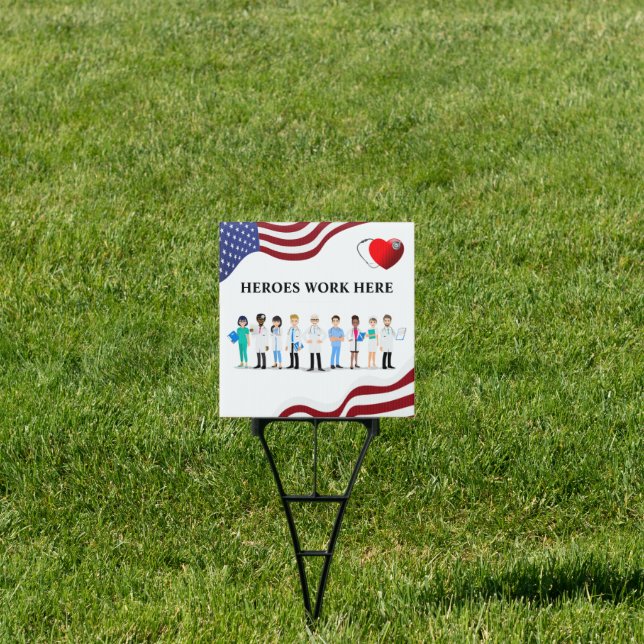 Customize Hospital Heroes Work Here Icon Staff   Sign (Insitu)