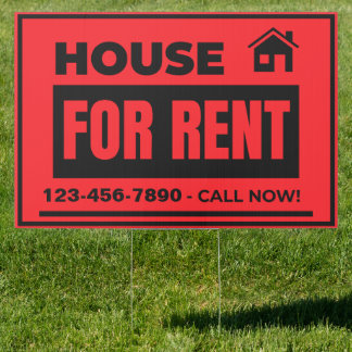 Customize House For Rent Large Yard Sign