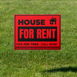 Customize House For Rent Medium Yard Sign