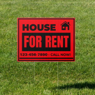Customize House For Rent Medium Yard Sign